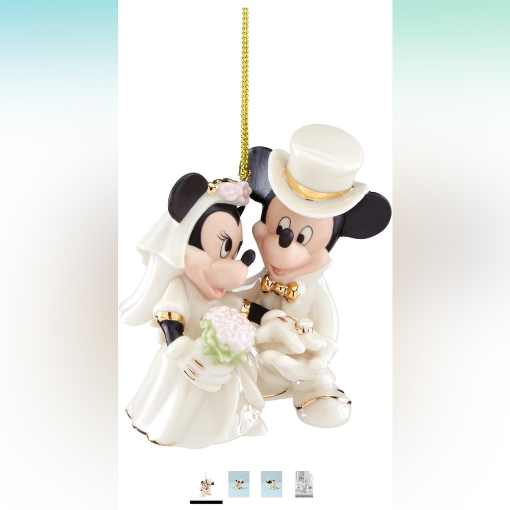 Minnie and Mickey Lenox Holiday Ornament